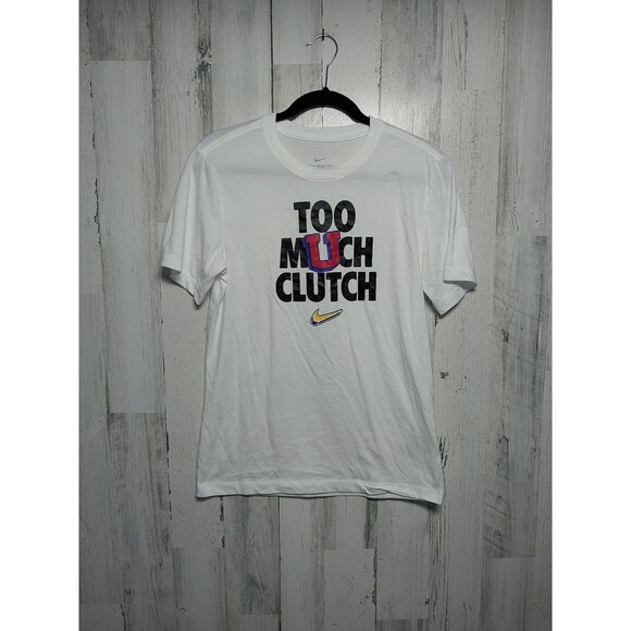 NIKE DRI-FIT TOO MUCH CLUTCH MENS TSHIRT White Small #DX3325-100 - Picture 1 of 6